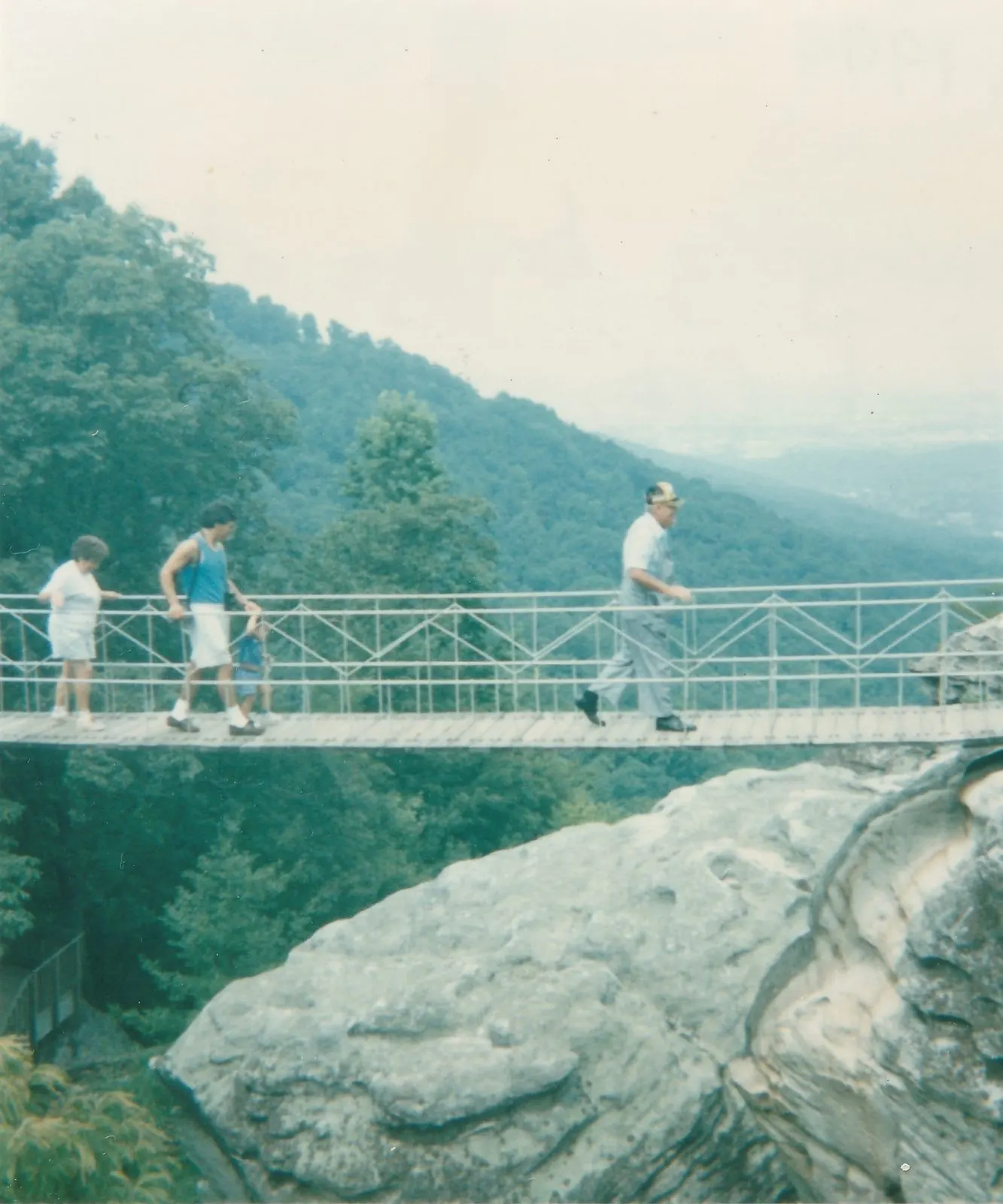 Rock City Gardens의 Swing-A-Long Bridge 흔들다리